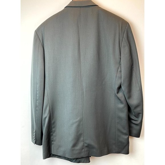 Jones New York Men Blazer Coat Jacket Single Breasted 100% Pure Wool Gray SZ R40 - Picture 2 of 5